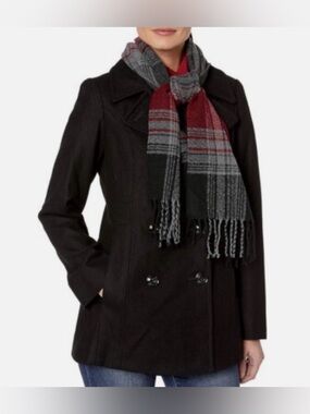 London Fog Black Wool-Blend Coat